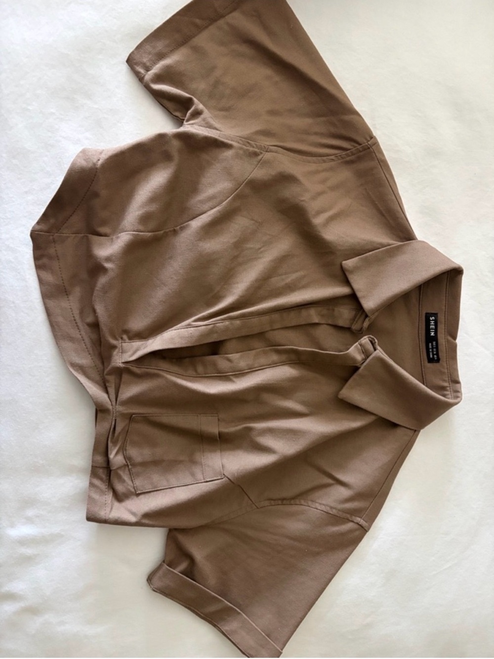 SHEIN set. Taupe High-Waist Pencil Midi Skirt and matching top - Picture 7 of 11